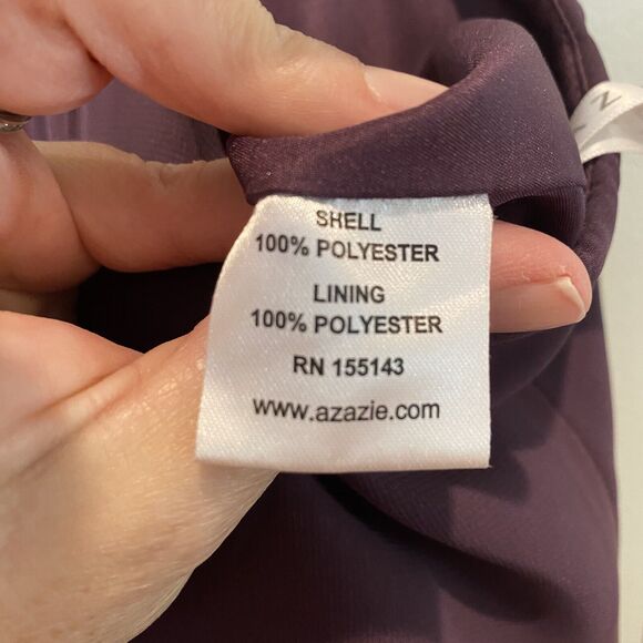 Azazie C Sarah Sangria Purple A-Line Halter Neck Chiffon Dress Bridesmaid Gown - Picture 16 of 16